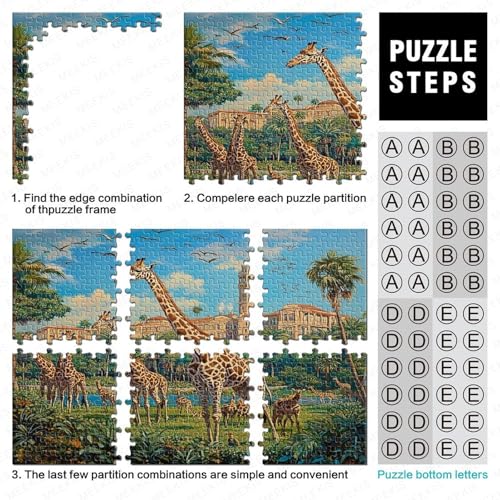Puzzle de 1000 piezas de jirafa africana en papel de alta calidad para decorar tu salón 4