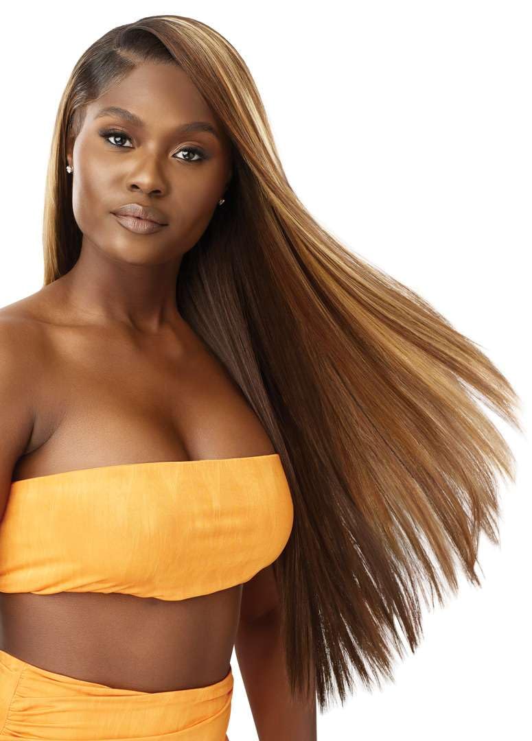 Outre 100% Fully Hand-Tied Wig - Hhb-Sleek Yaki 28" (Color:1B OFF BLACK) - Image 3