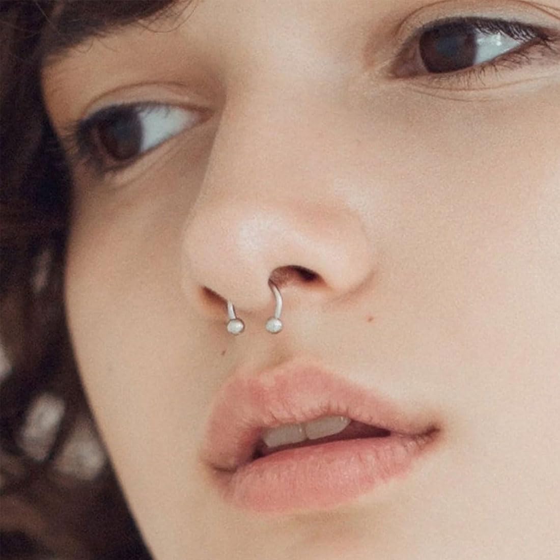 Piercing Per Ombelico In Titanio 14G - Doppia Gemma Trasparente, Ipoallergenico - Foto 13