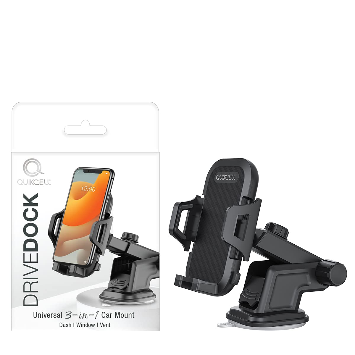 QUIKCELLDRIVEDOCK 3-in-1 Car Mount