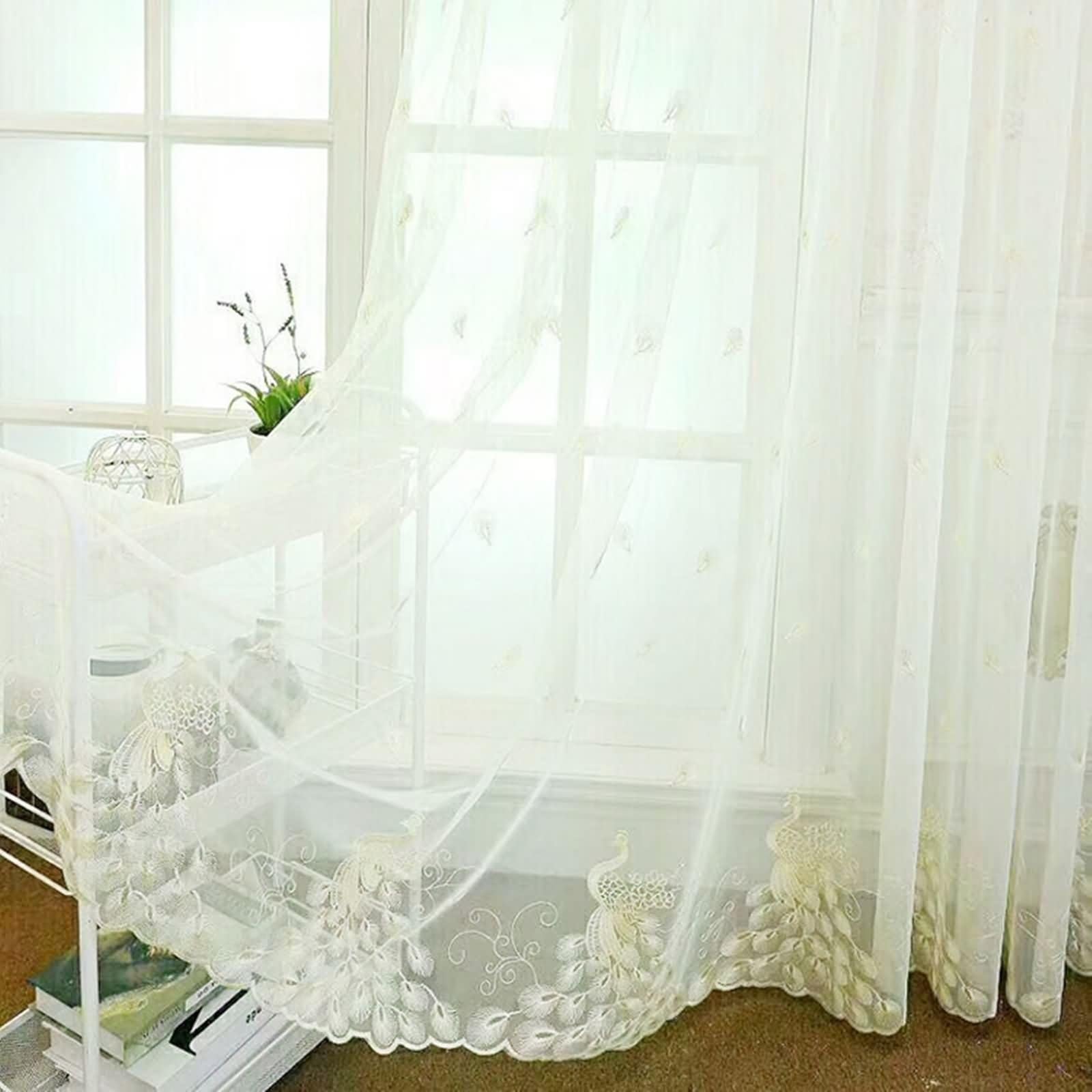 Voilage de chambre semi-transparent jaune 350x270cm pour tamiser la lumière du jour