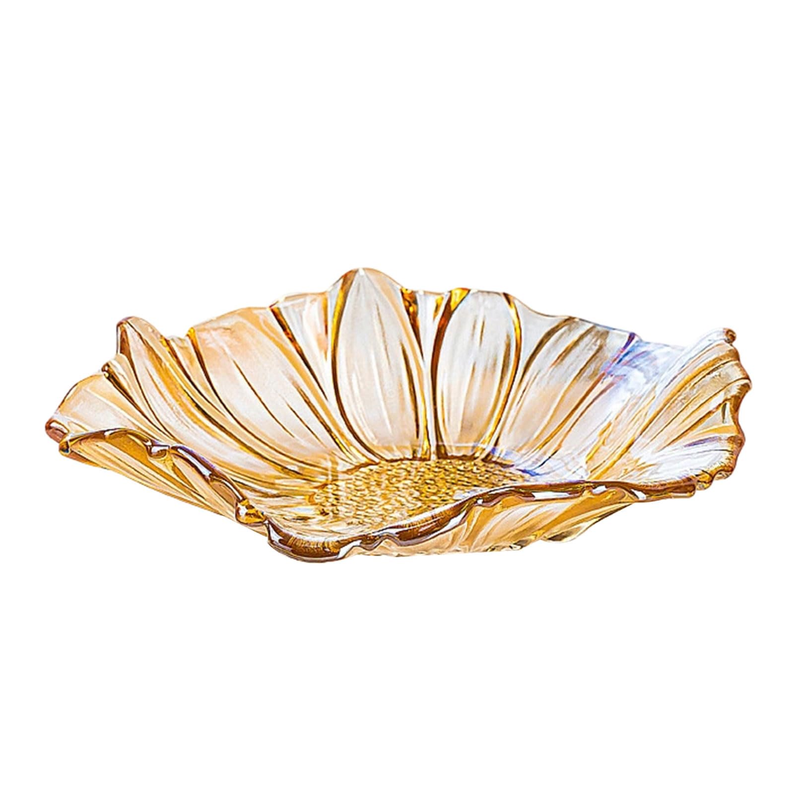LUCKGONI Sunflowers Pattern Glass Serving Tray With Multiple Color Great For Displaying Snacks Fruits And Dessert At Gatherings