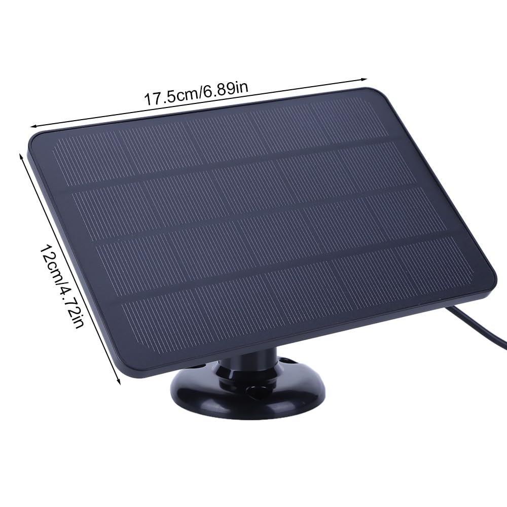 Panel de carga solar de 4 W, 5 V, impermeable, cargador de batería solar de 360°, soporte ajustable con cable de carga de 9.8 pies para timbre de video Ring 4/3/2