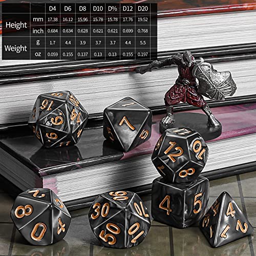 Image of CiaraQ 7pcs Polyhedral Dice Set for Dungeon and Dragons MTG Table Games