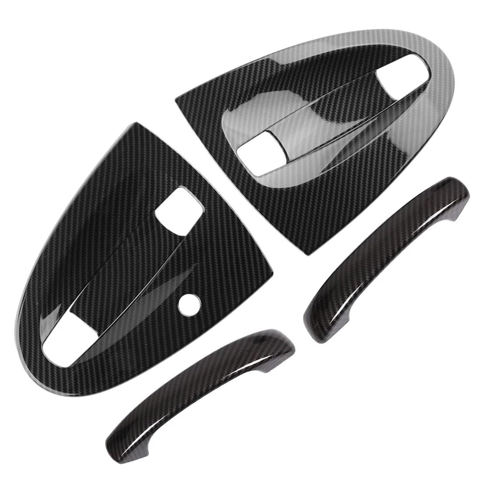 SLIMES Door Handle Cover 1 Set Car Electroplating Exterior for Smart for Fortwo 451 2009-2015 Strip W/Keyhole Protection