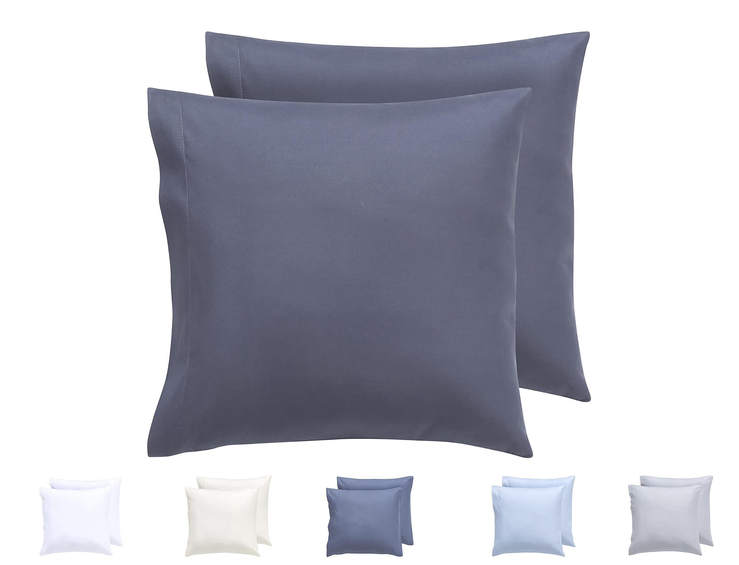 Todocama Darkgray Set Of 2 Extra Soft Hypoallergenic Microfibre Pillow Cases