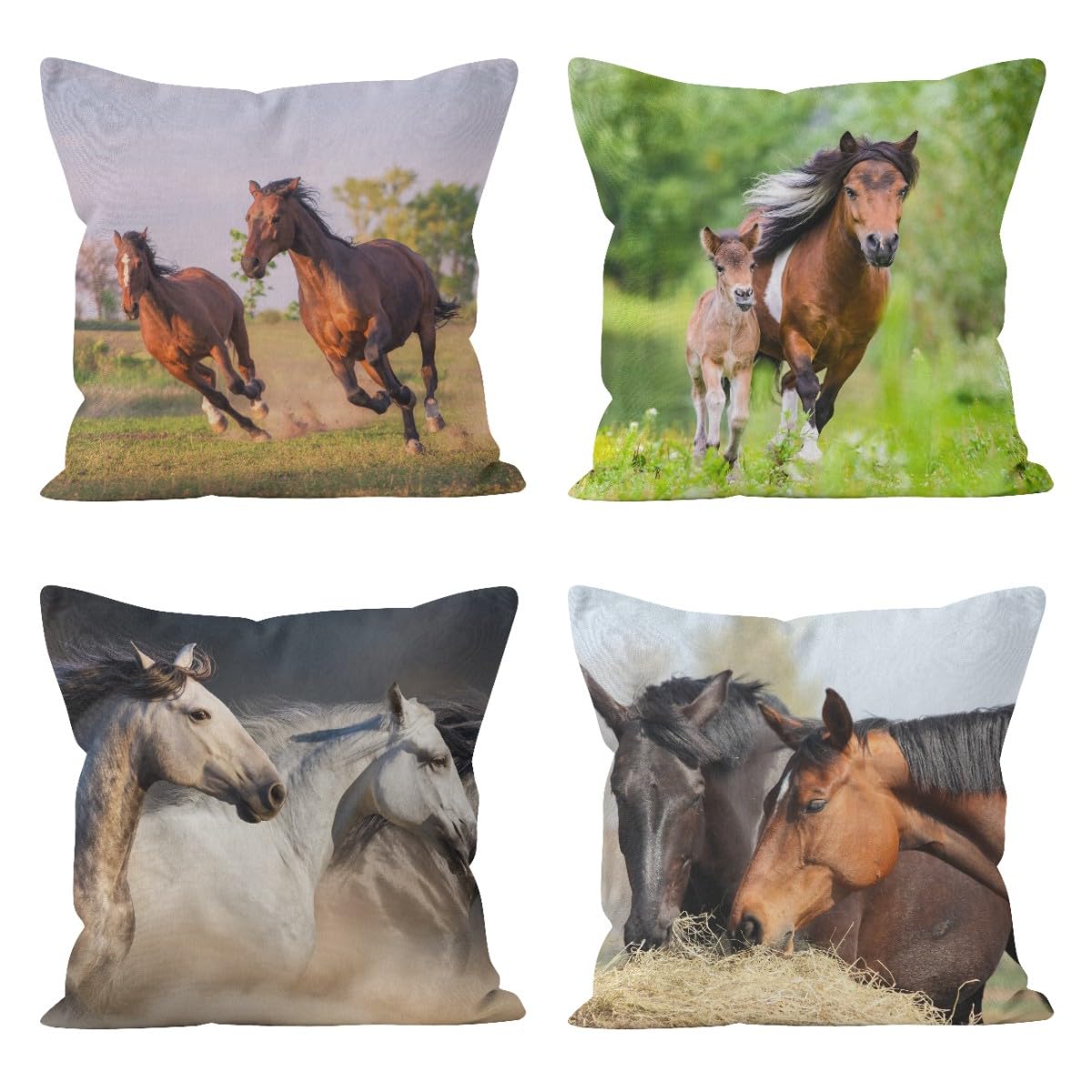 Taie d'oreiller satin soie cheval de prestige et lin naturel CEVAN pour grand confort