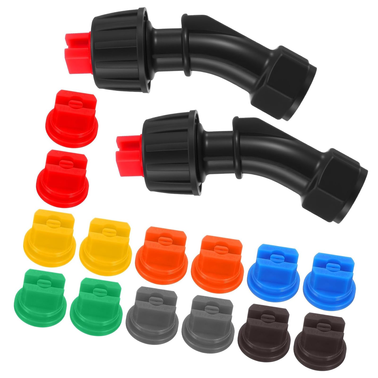 MINGLEA Pack of 16Pcs Plastic Sprays Nozzle Set with 7 Sized Tip Sprayer Attachments for Garden Agriculture and Industrial Use