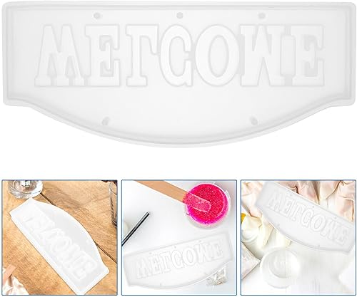 Miniatura 9 de EXCEART Molde de fundición de palabras de bienvenida, moldes de letras de bienvenida, moldes para hacer manualidades, molde de silicona para