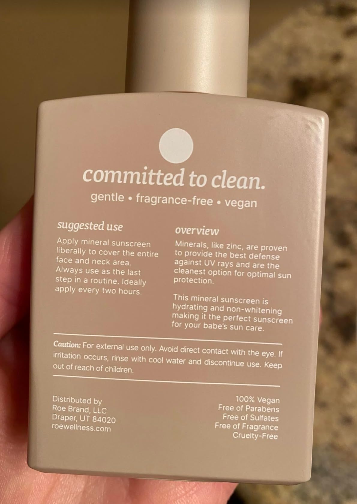 Roe Wellness- Baby Sunscreen Mineral & Reef Safe, Zinc Oxide, Non-Toxic Ingredients SPF 30 | Great For Toddlers, Kids, Newborns & Babies | Non-Greasy, Paraben-Free