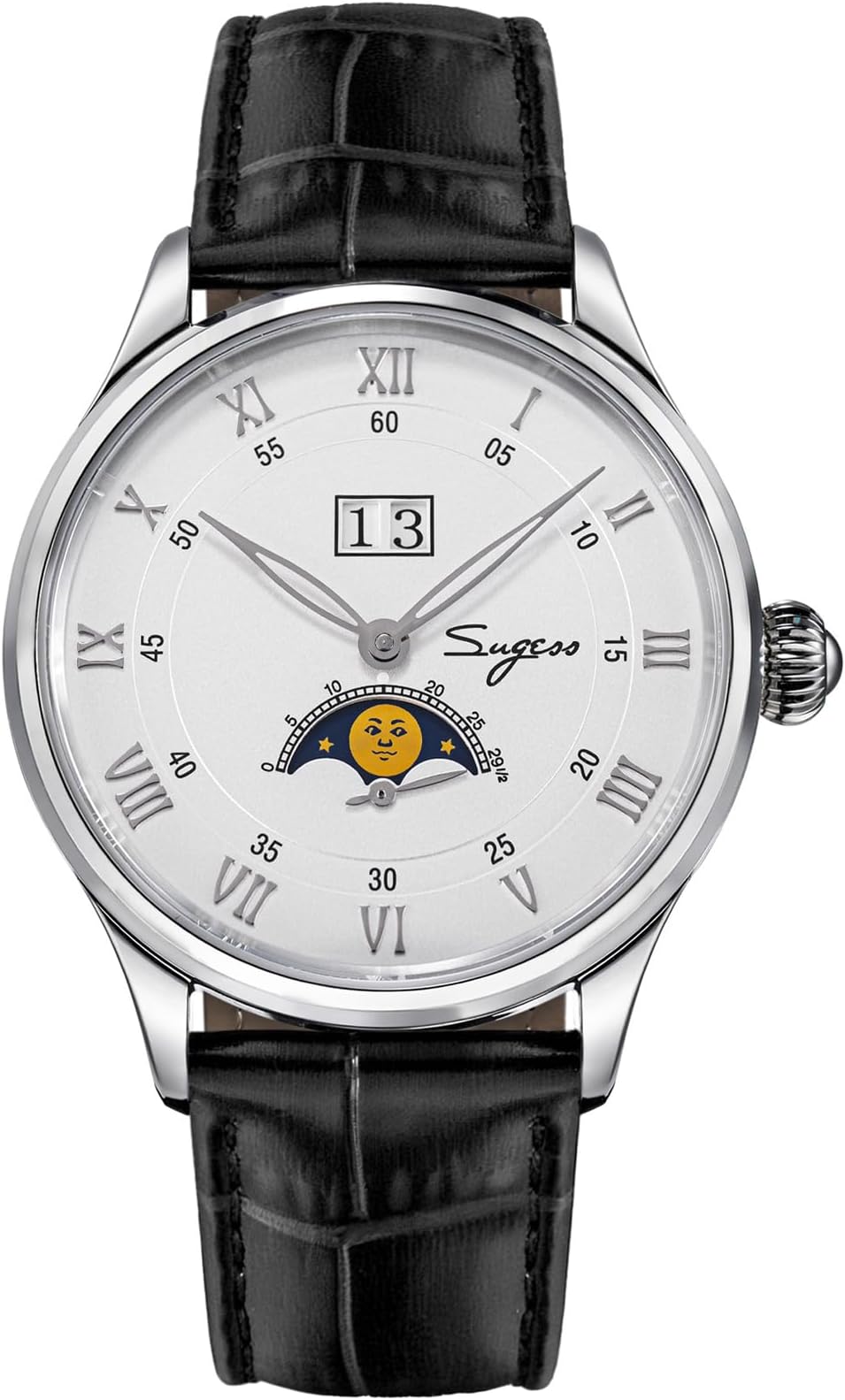 MoonPhase Master Automatic S437-2.SW.K Seagull ST2528 Mechanical Mens Wrist Watch 1963