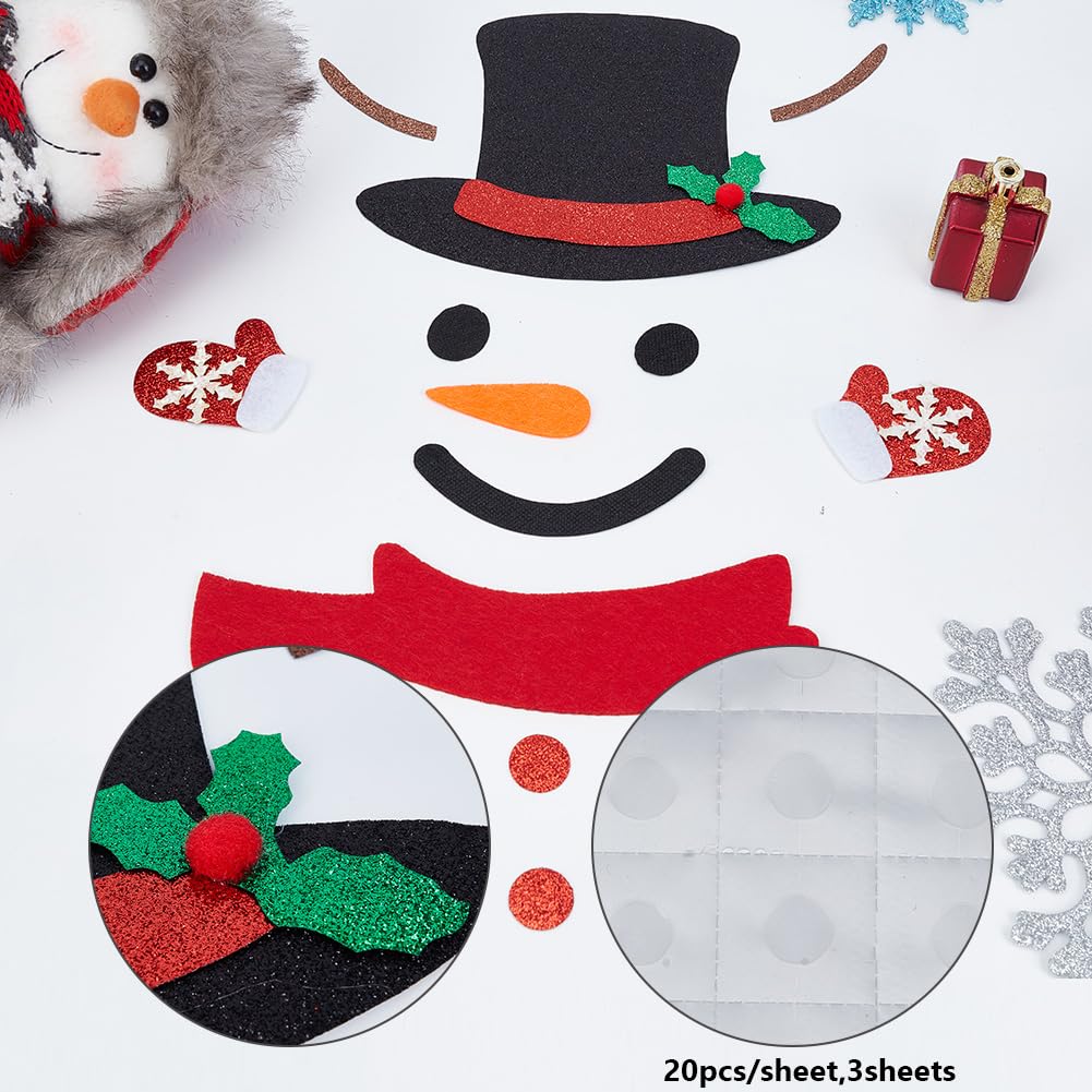 DELORIGIN 3 Sets Christmas Door Stickers Christmas Snowman Wall Stickers Deer Window Clings Xmas Decals Art Wall Decorations Holiday Snowflake Santa Claus for Christmas Home Party DIY Crafts - Image 3