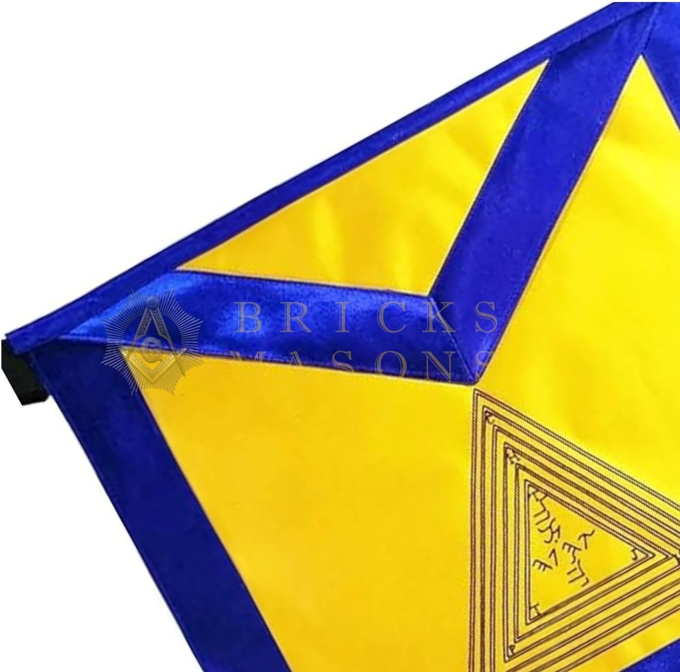 Bricks Masons 12th Degree Scottish Rite Apron - Yellow with Blue Borders