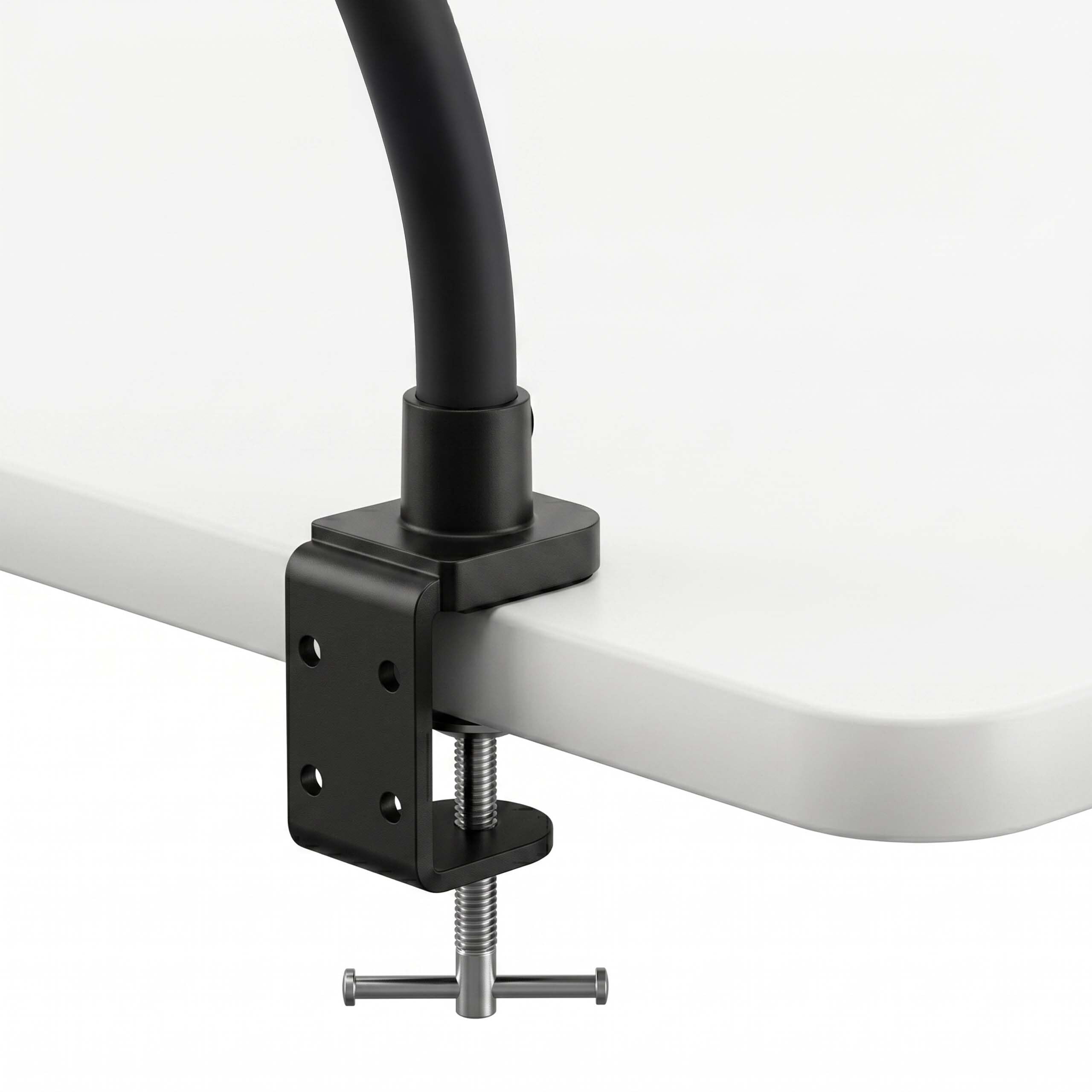Relaxdays Lampada da scrivania, Telecomando e Touch, LED a Doppia Testa, Larghezza 80 cm, Morsetto con Collo D'Oca, Nera
