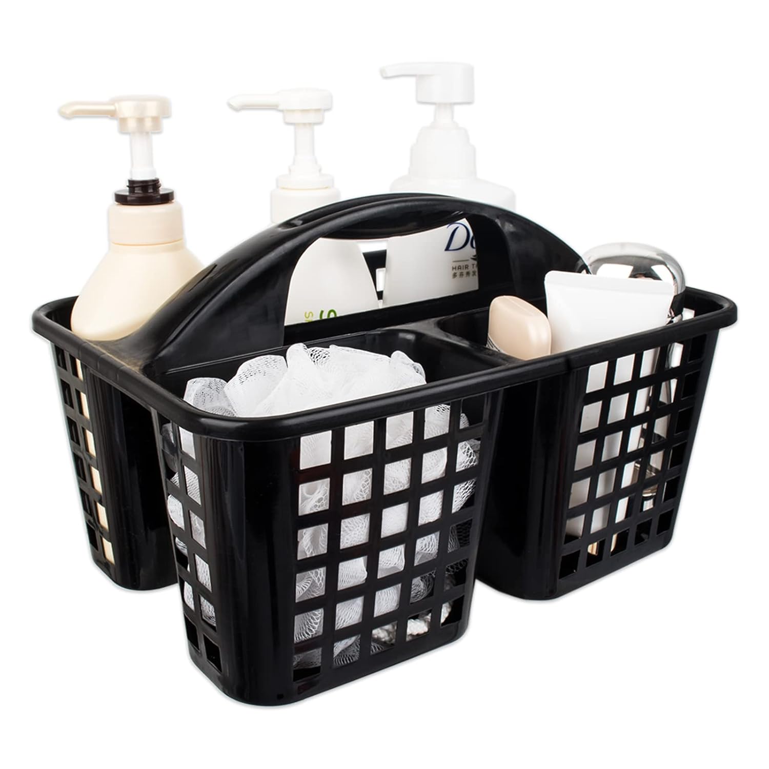 JiatuA Portable Shower Caddy Basket with Compartments Cleaning Supplies Organizer with Handle Plastic Storage Divided Tool Bin for