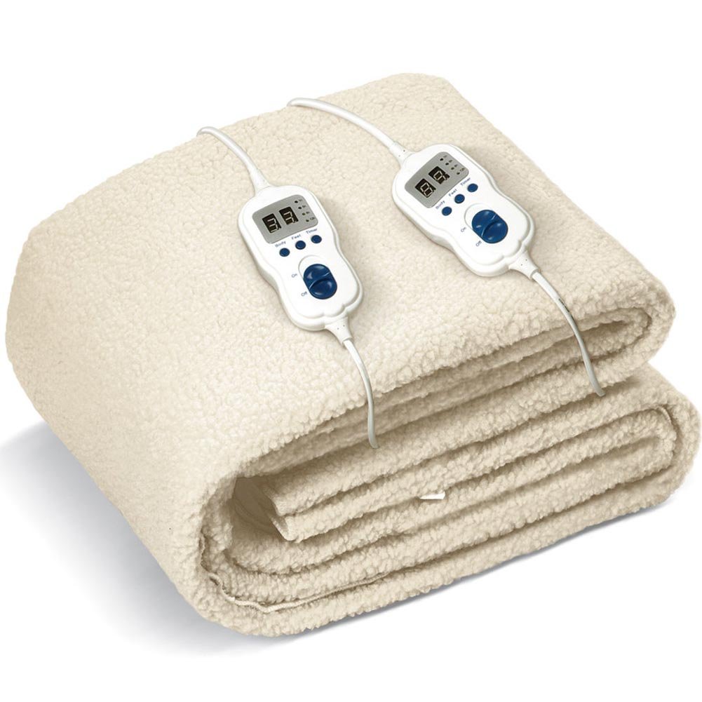 Scaldaletto Matrimoniale Termocoperta Johnson Relax 160 x 160 cm letto caldo in lana sintetica doppia programmazione