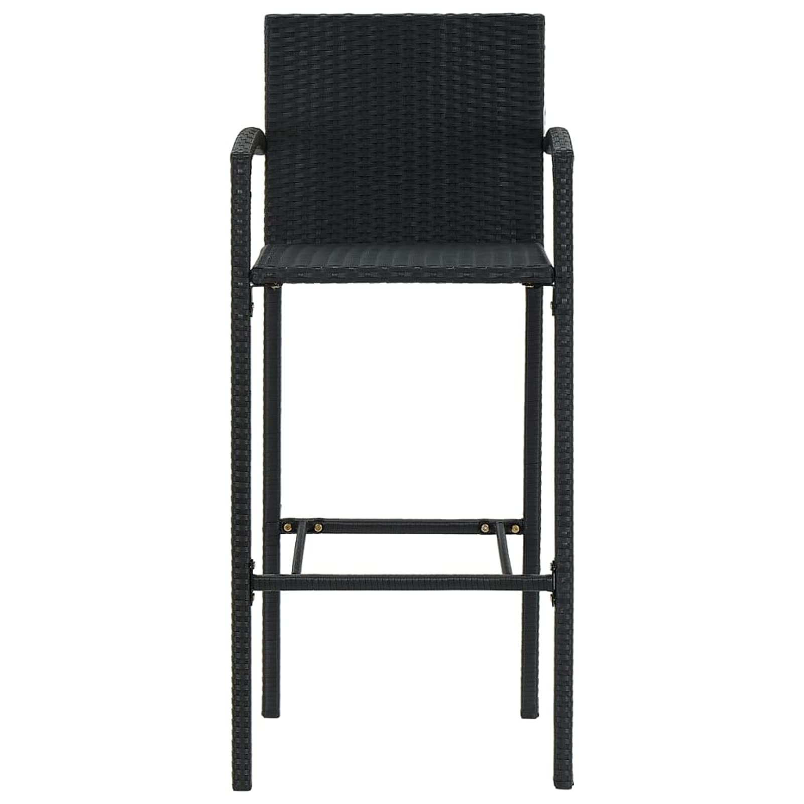 Rantry Mesa y taburetes Altos jardín y Cojines 5 pzas ratán PE negroJuegos de Muebles Altas, Mesa de Cafetería, Set de Balcón, Set de Bar Longitud Mesa 70 cm