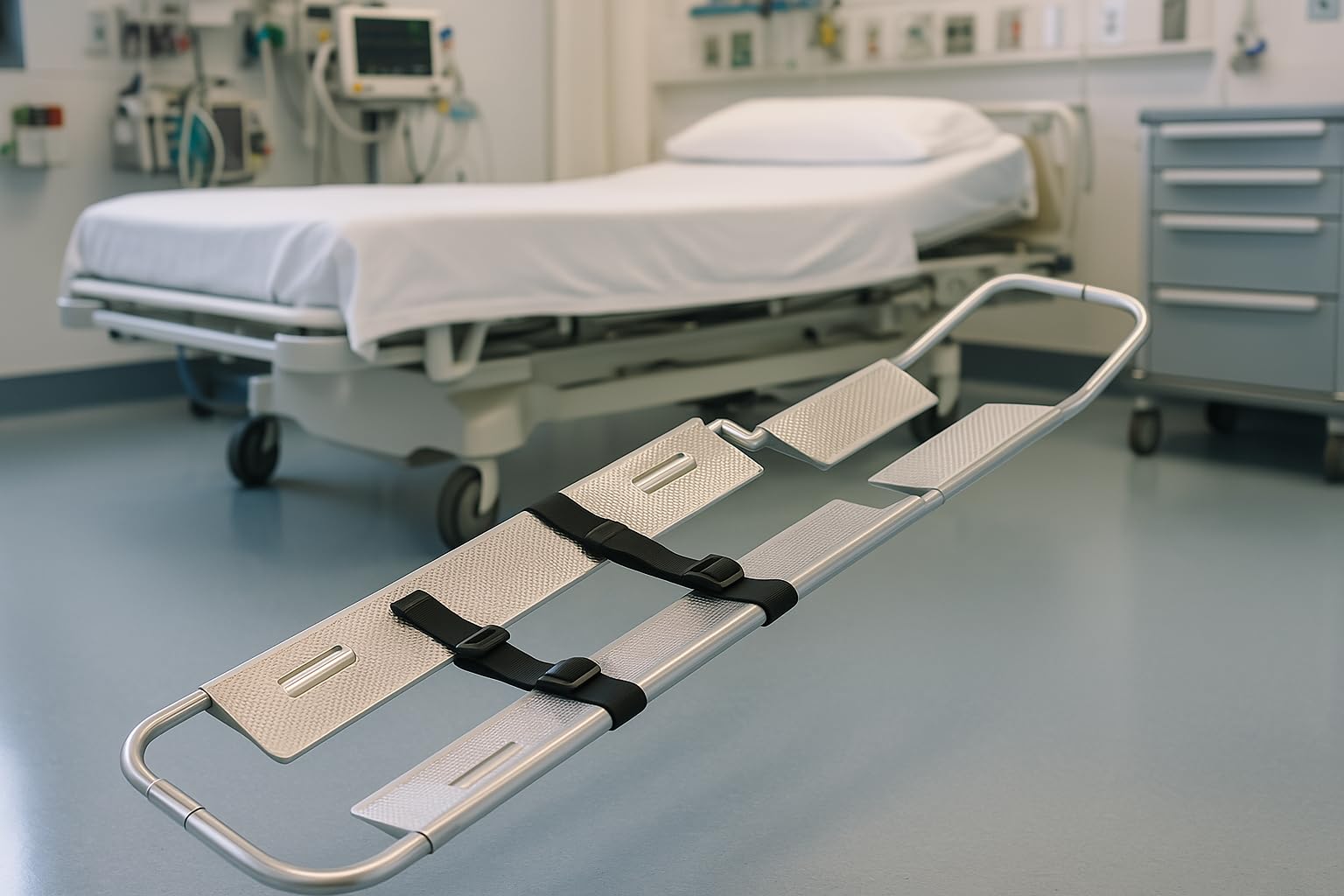 App Life Barella a Cucchiaio Professionale in Alluminio Dispositivo Medico di Classe I – Regolabile, Leggera e Pieghevole – Trasporto Sicuro Pazienti, Emergenze (Barella a Cucchiaio)