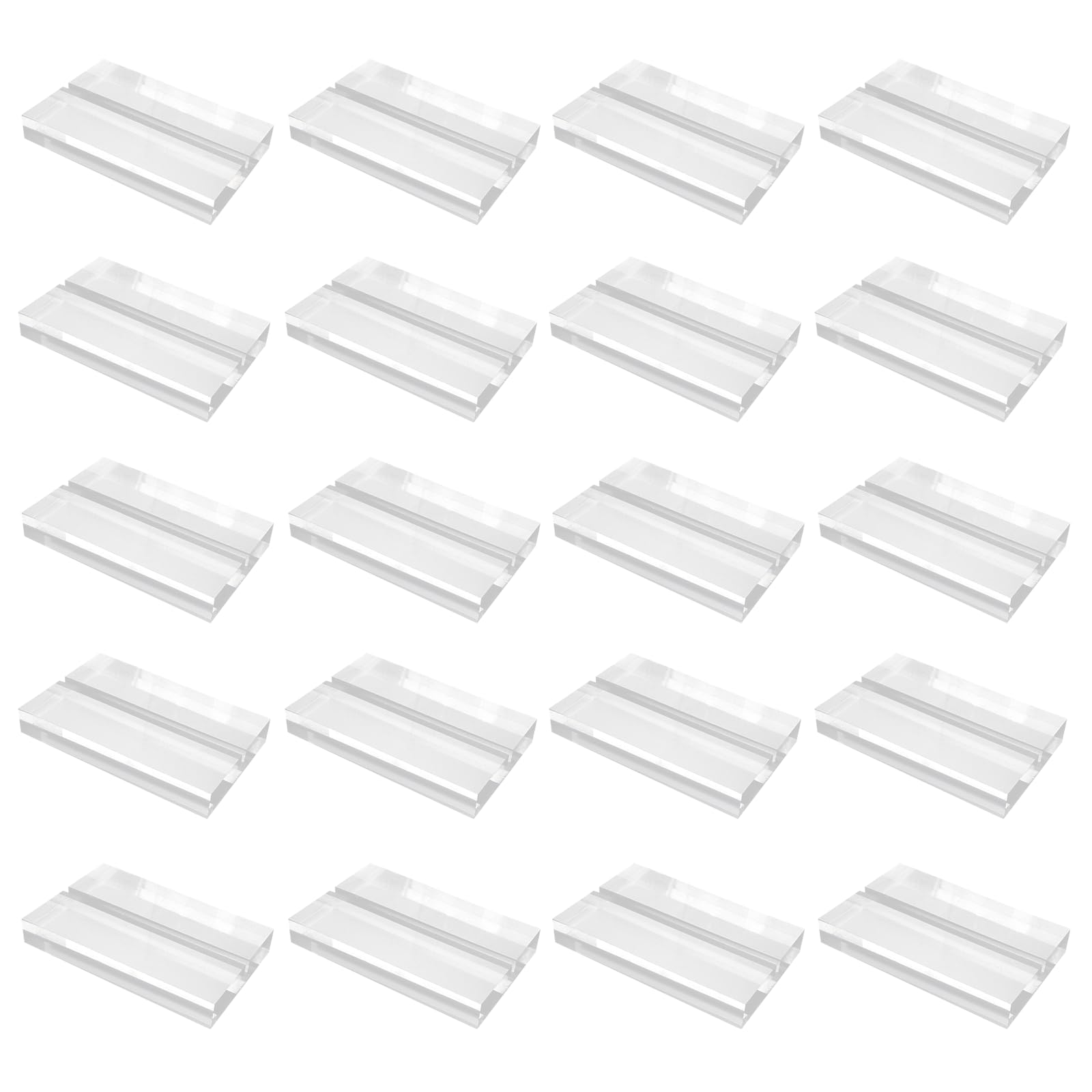 Bonsicoky 20 supporti in acrilico trasparente da 7,6 cm con slot da 3 mm, porta carte in acrilico per matrimoni, mostre, numeri da tavolo, affari