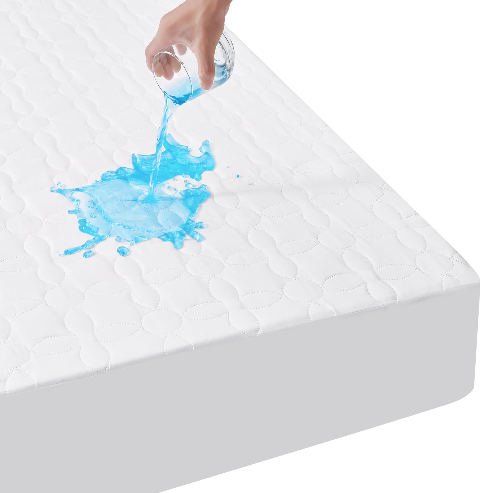 BRO Matratzenschoner 180x200 Wasserdicht Matratzentopper Geräuscharm, Weiß | Für 20‑25 cm Matratze, Atmungsaktive Weiche Mikrofaser, Hochelastischer Saum‑Rand, Für schwitzende Schläfer, Kinder&Haustiere