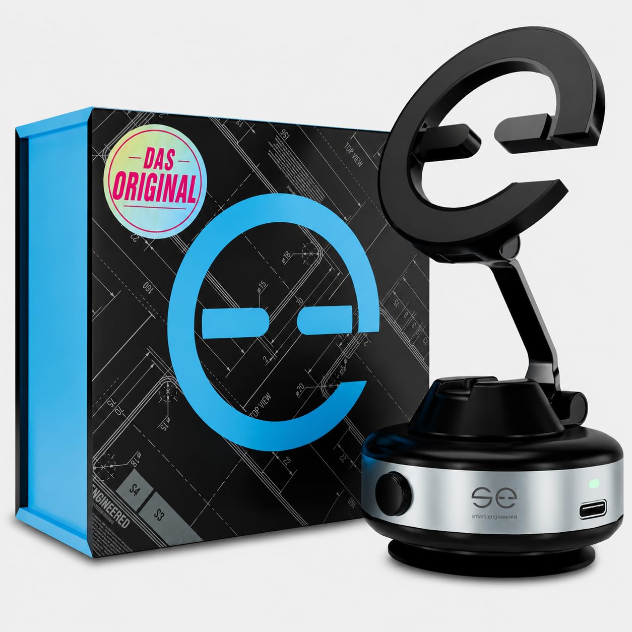 SE SNAPMOUNT - Soporte magnético para teléfono móvil para coche, hogar y oficina, compatible con MagSafe, incluye anillo de metal, con vacío electrónico, giratorio 360°, sin pegamento, para iPhone y