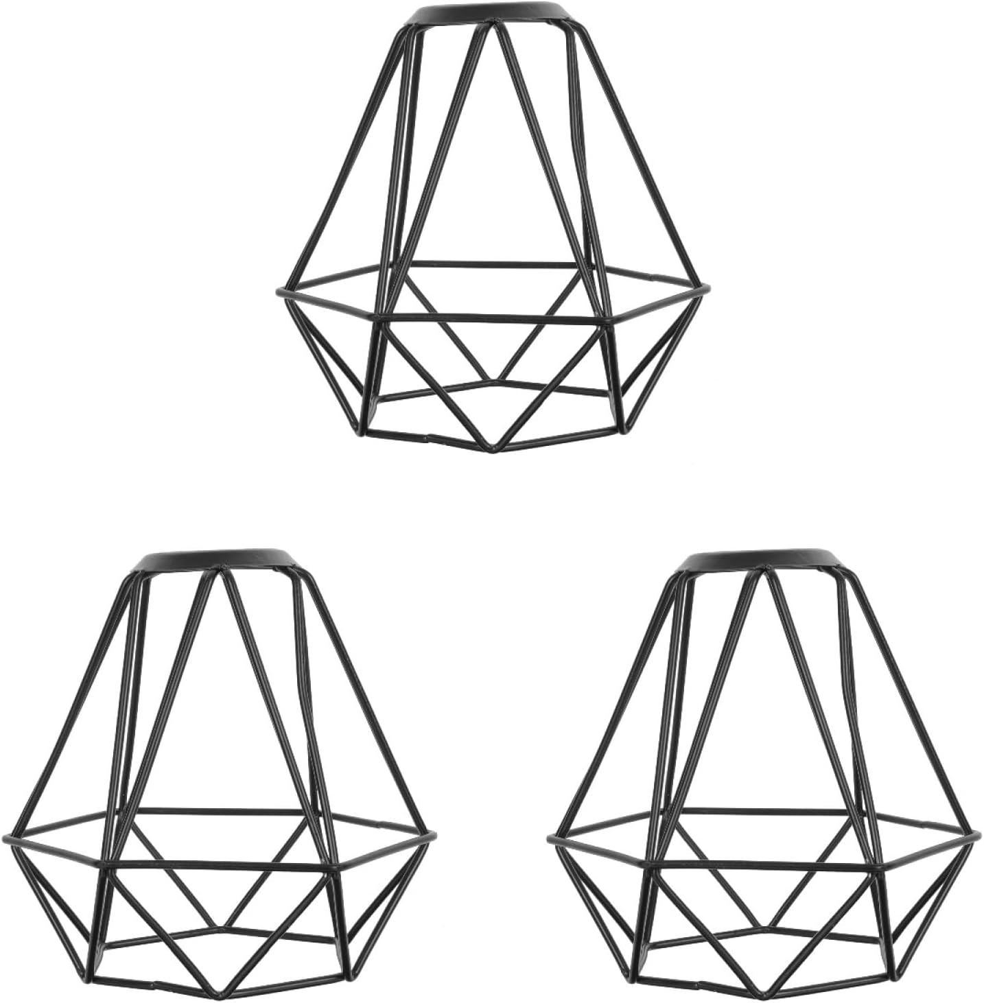 HOMSFOU 3 Pcs Lampshade Chandelier Accessory Lamp Decor Black Chandelier Light Bulb Table Lamp Shade Cage Desktop Home Decor Light Accessory Ceiling Metallic Line Wall Lamp Shade Bracket