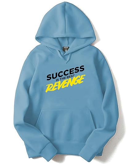 Men's Success is The Best Revenge Printed Hoodies (, Navy Blue)