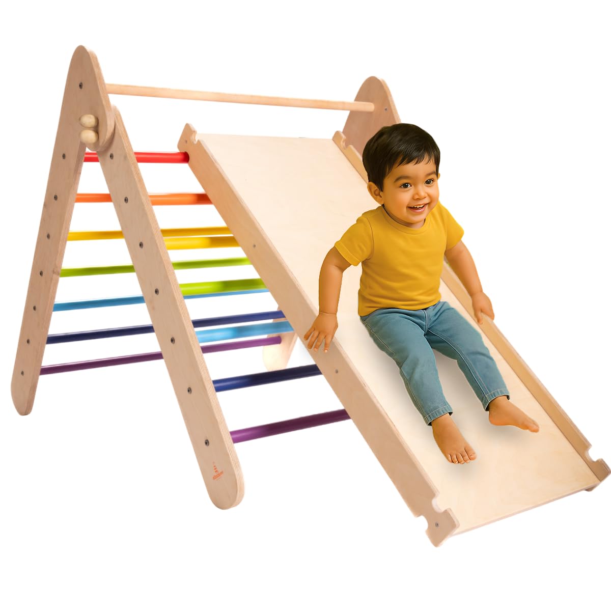 ゆ*え様 値下げ！Wood and hearts pikler Pikler Triangle Set with Cushion, Arch & Slide 7 in 1