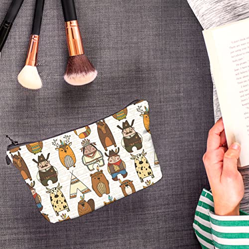PREMYO Make-Up Pouch Cosmetic Bag Toiletry All Over Printed Design Cowboy Fits in Handbag Ideal for Essentials Traveling Suitable as Pencil Case - Image 4