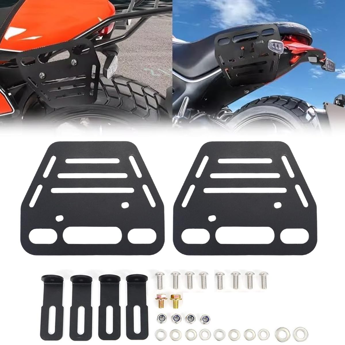 Ubric Saddlebag Support Racks, Portaequipajes Trasero de Motocicleta para Scrambler 620/800 Classic Full Throttle 2015-2021/Desert Sled 2017-2021/Icon Sixty2 2016-2021