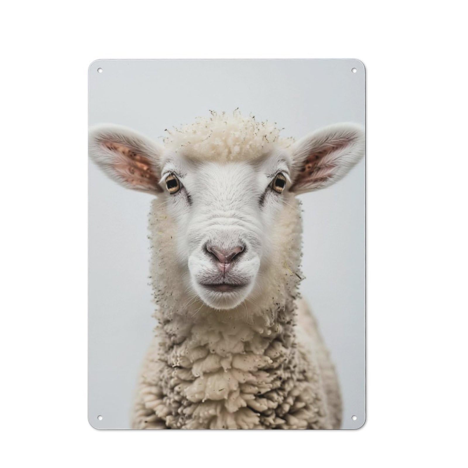 Junmoney Sheep Face Rustic Tin Sign 40X30cm Featuring For Living Room Wall, For Metal Sign Collectors, For Garage And Workshop Walls