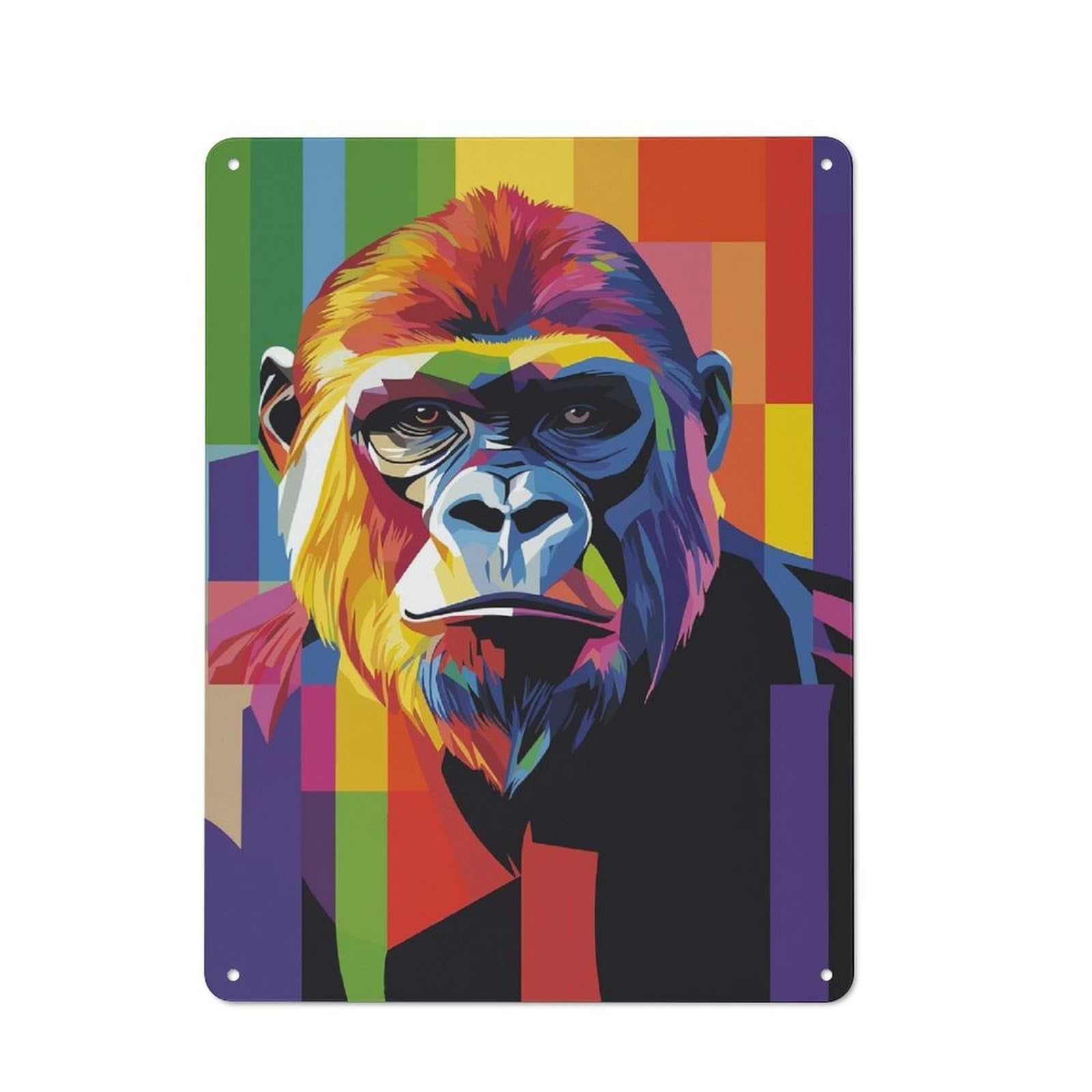 Junmoney Gorilla Pop Art Vintage Tin Wall Plaque 40X30cm For Café Or Restaurant, A Decorative Christmas Gift For Café Owners And Decorators