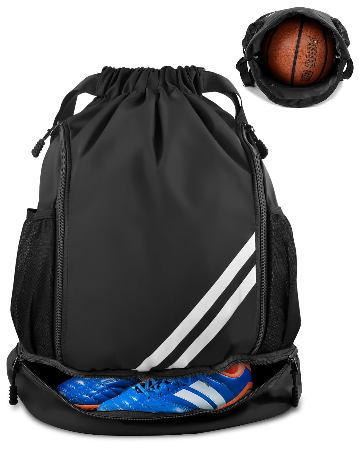 GAROZATION Sac de basketball en maille avec cordon de serrage et GAROZATION Sac de basketball en maille avec cordon de serrage et