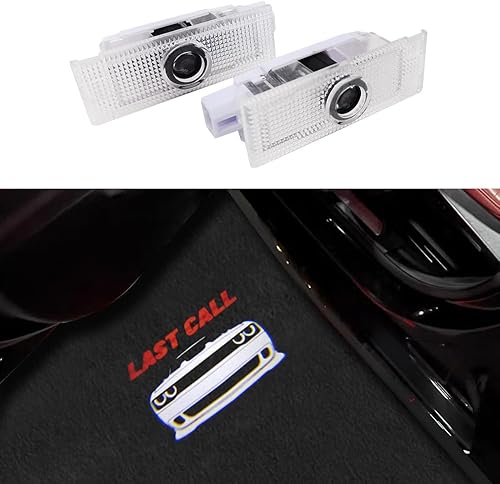 uuakarin 2 luces con logotipo de última llamada para puerta de automóvil, compatibles con Challenger Last Call 2015-presente cortesía LED fantasma,