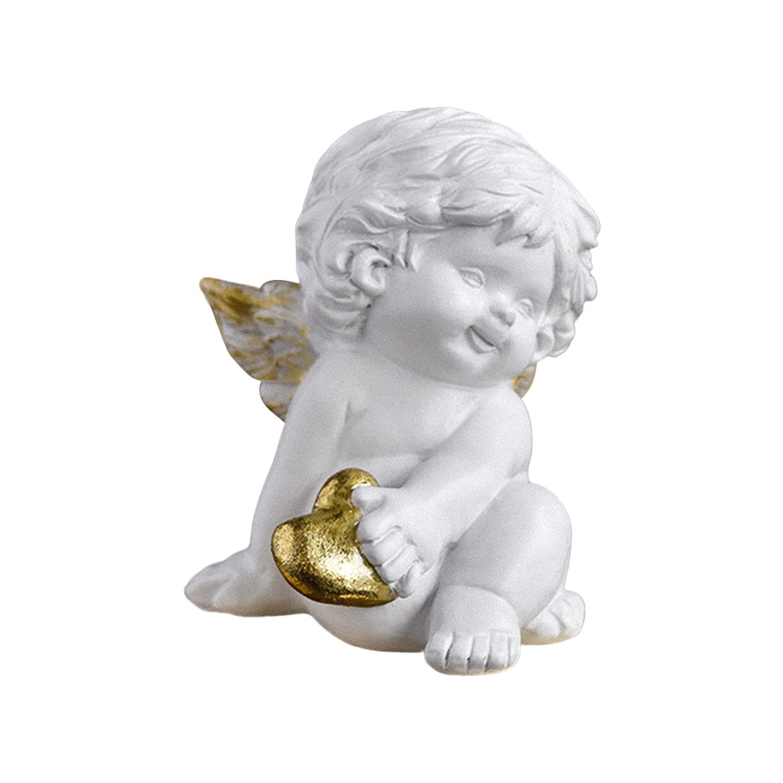 Sculpture de Chérubin RLKHXBS en Résine Blanche - Statue d'Ange Décorative Style A - 2