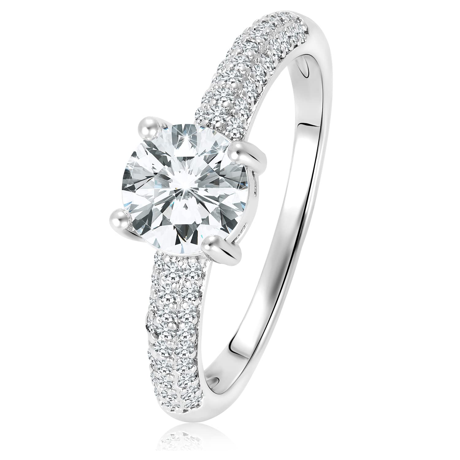 Peora 925 Sterling Silver Rhodium Plated Cubic Zirconia Love Island Ring Gift for Women and Girls (Size- US 7) (B0C3ZMN7S1) Amazon Price History, Amazon Price Tracker