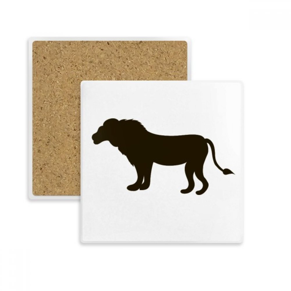 Sous-verre en pierre Lion Noir, support de tasse absorbant élégant