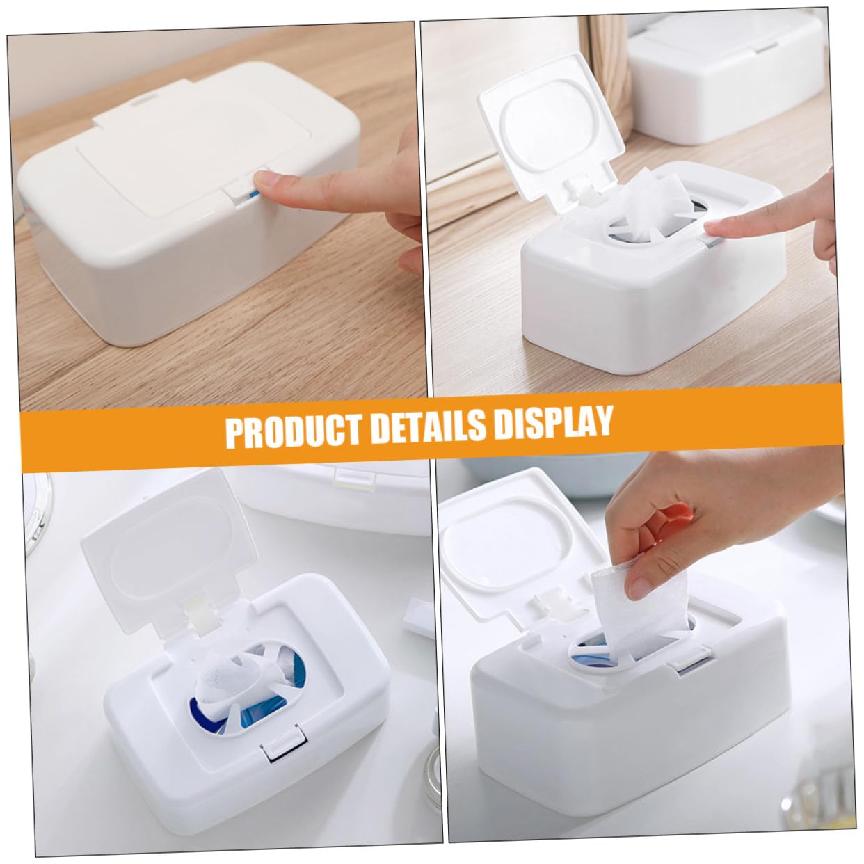 Garneck 8 Pièces boîte de Rangement pour lingettes humides Range Bureau Trousse de Rangement Voyage décorer lingettes pour bébés étui à lingettes Portable Porte-lingettes décoratif Auto PP