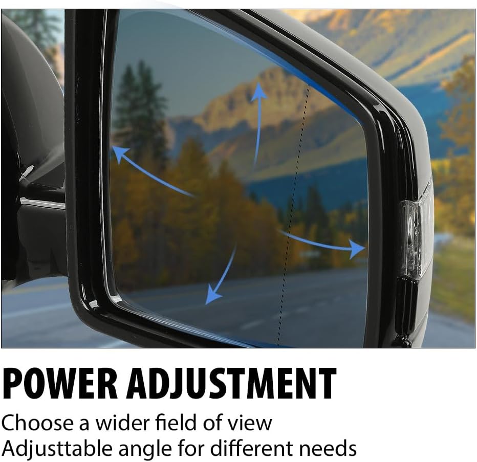 G-PLUS Mirror w/o Blind Spot Right Passenger Side Compatible with Benz ML350 GL450 2010 2011 2012 Black