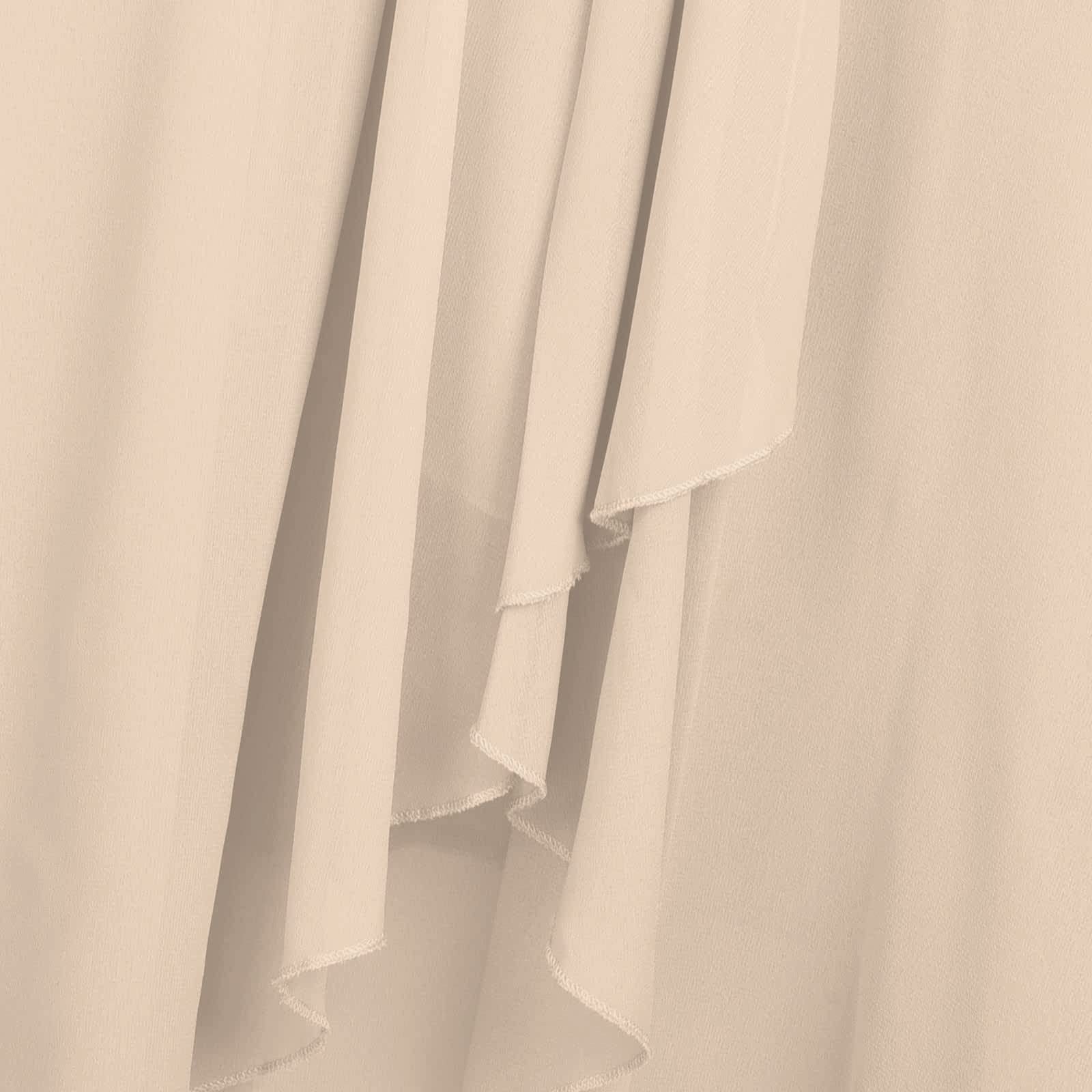 Ansenesna Abendkleider Elegant Für Hochzeit Festliche Kleid Hochzeitsgast Damen Midi Chiffon Abendkleid A Linie Asymmetrisch Spitze Ballkleid Frauen mit Ärmel Leicht Brautjungfernkleider