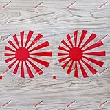 (2) 6'' red Japanese Rising Sun Decal Sticker JDM Car Vinyl no bkgrd Round sda3