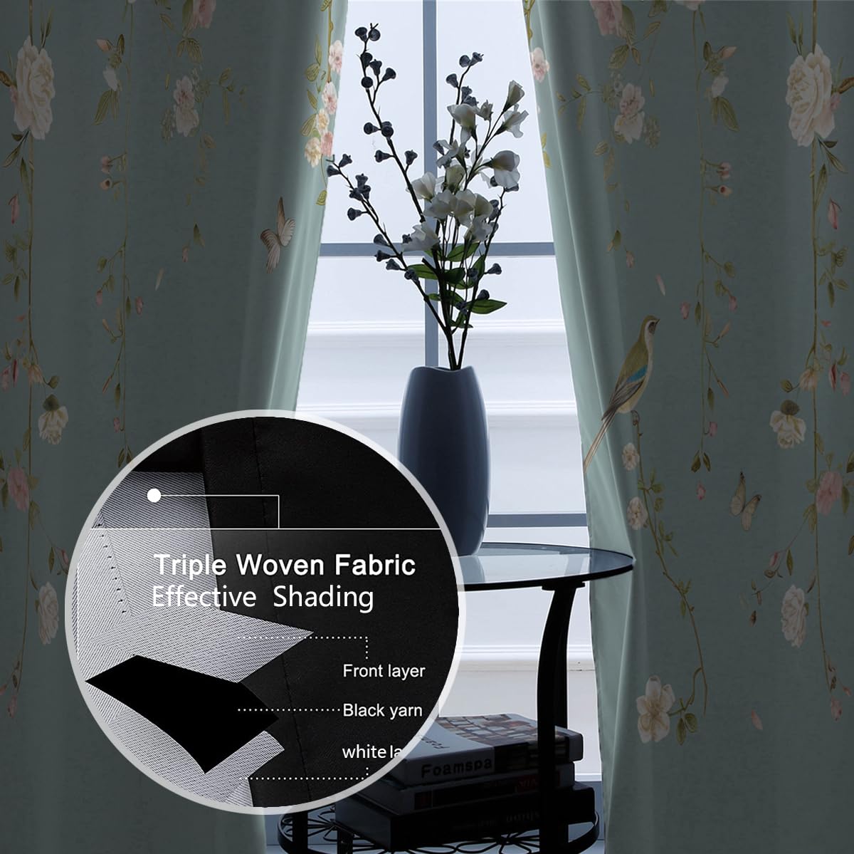 Kwiatowy ptak zasłony zaciemniające tradycyjny styl eleganckie różowe kwiaty zwierzęta przelotki górne zasłony okienne do biura salonu 2 x szer. 66 x dł. 90