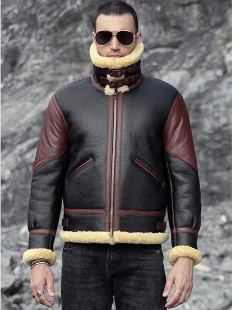 Amazon | [Denny&Dora] 新しいムートンコート メンズB6爆撃機