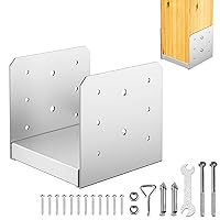 Vista 13 de Base de poste de 4 x 4 pulgadas, 2 soportes de anclaje ajustables de acero inoxidable (interno 3.5 x 3.5), base de poste ajustable para pabellón