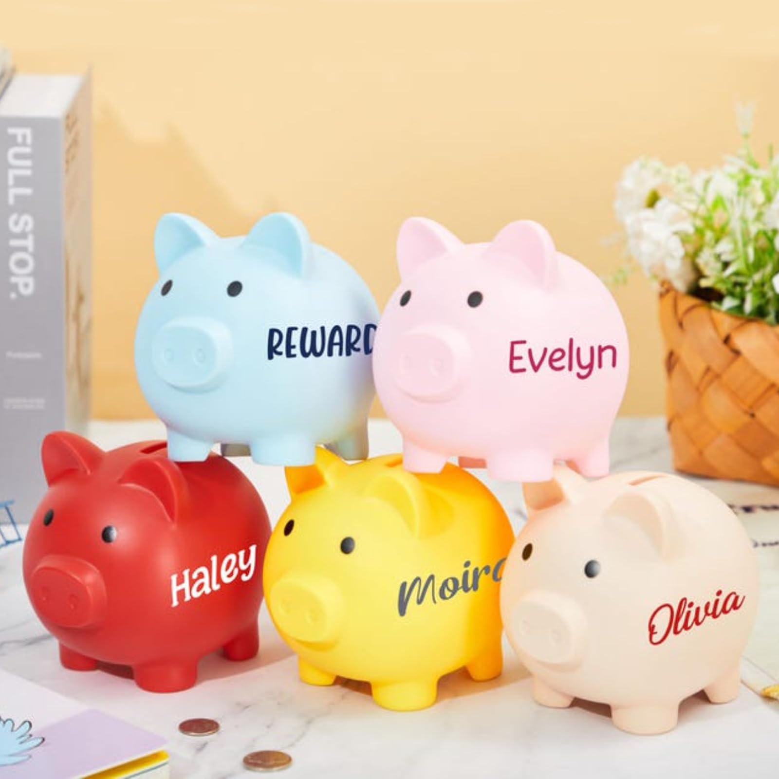 Salvadanaio a forma di maiale con lucchetto – salvadanaio in dolomite – regalo in denaro per bambini e adulti – dolce salvadanaio rosa con chiave – idea regalo compleanno, inizio scuola, Natale