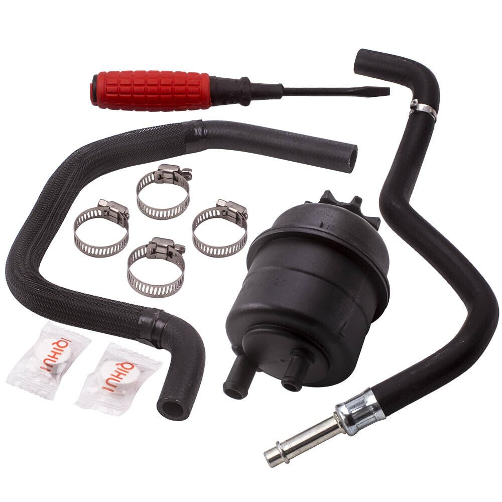 Bohaner Black Power Steering Reservoir Tank Steering Power Reservoir Fluid Reservoir And Hose Line Kit Power Steering Hose Fit For 5 7 Series E39 E38 M52 M54 32411097164