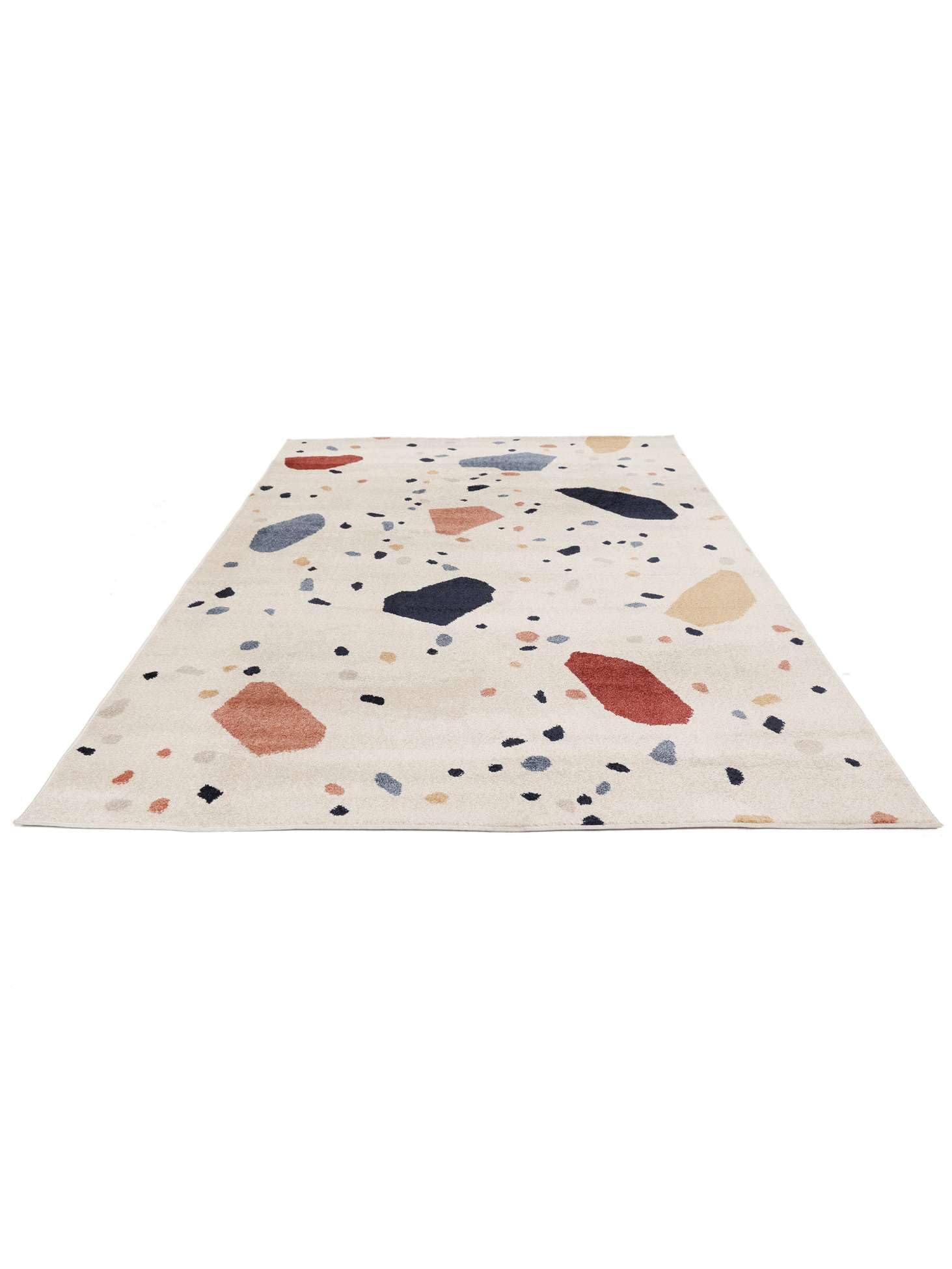 RugVista Beverly, Tapis pour Enfants, Modernes, 140 x 200 cm, Rectangulaire, Poil Moyen, Chambre d'enfant, Nettoyage à Sec Seulement, sans Produits Chimiques Dangereux, Blanc crème Beige/Bleu