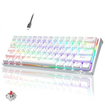 Amazon | AULA (オーラ) ホワイト ゲーミングキーボード 29 RGB