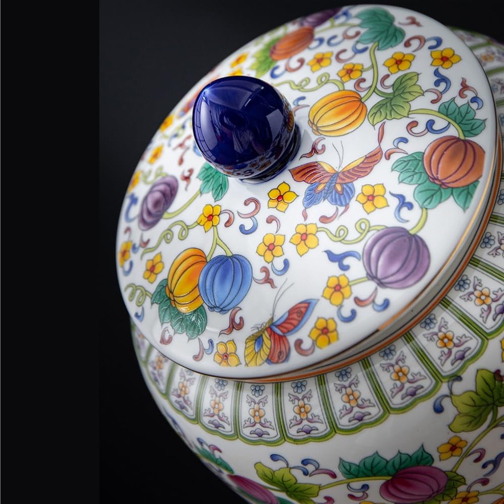 CMBSSTFC Pojemnik na herbatę Pojemnik do przechowywania herbaty zbiorczej Słoik z pokrywką Ceramiczny słoik o dużej pojemności Zamknię słoik Retro chiński zestaw do herbaty Pojedynczy słoik Puszka na