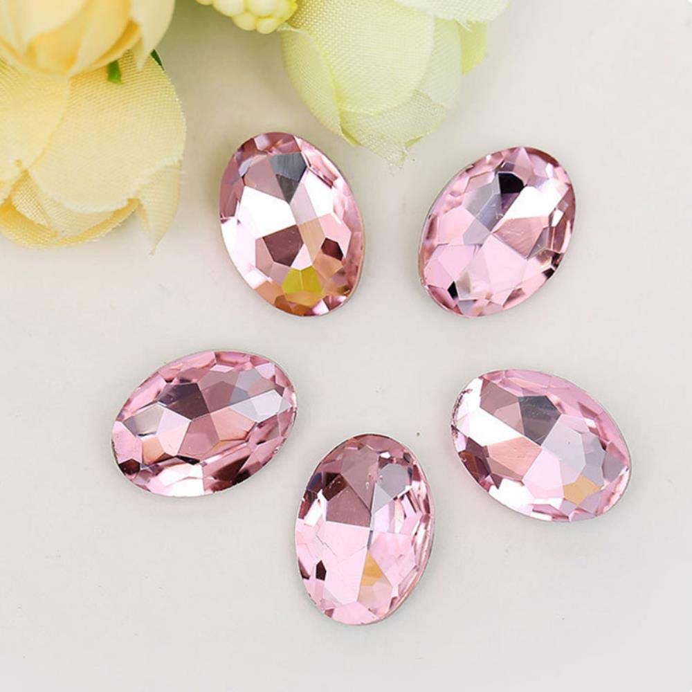 PENVEAT Ovale sfaccettato Molti Siez e Molti Colori Artigianato Gemme Fai-da-Te Strass High Shine Nail Art Stones, Purple, 20 x 30mm 5pcs